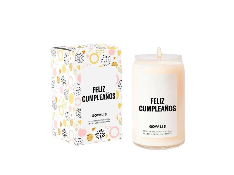 Ароматизирана Свещ GOVALIS Feliz Cumpleaños (500 g)