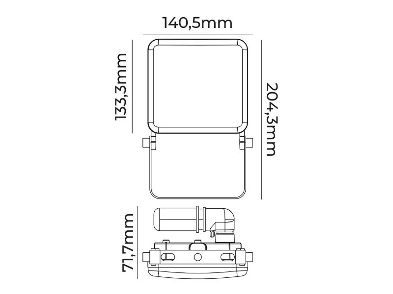 Фокус на Прожектор EDM 70419 Frameless Черен F 30 W 2360 Lm (6000 K)