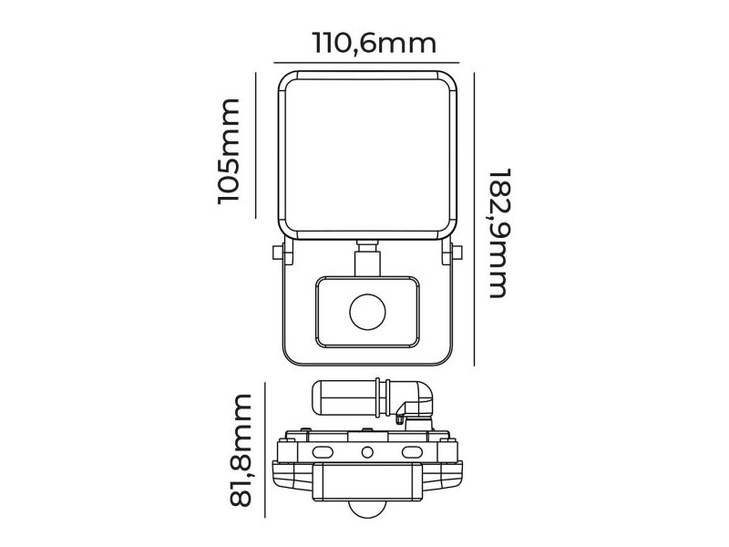 Фокус на Прожектор EDM 70421 Frameless Черен F 20 W 1560 Lm (6000 K)