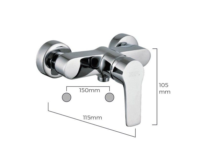 Смесител EDM 01148 Сребрист Неръждаема стомана Месинг цинк 11, 5 x 10,5 cm