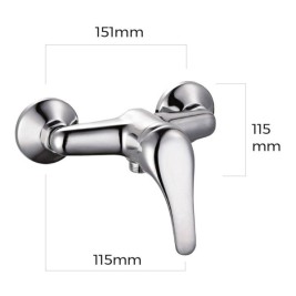 Смесител EDM 01163 a7200-x Сребрист Неръждаема стомана Месинг цинк 15,1 x 11,5 x 11,5 cm Душ