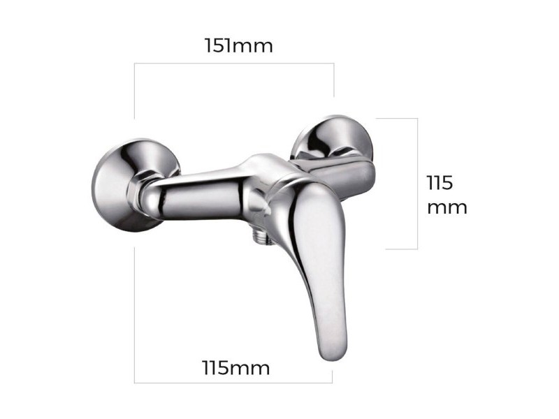 Смесител EDM 01163 a7200-x Сребрист Неръждаема стомана Месинг цинк 15,1 x 11,5 x 11,5 cm Душ