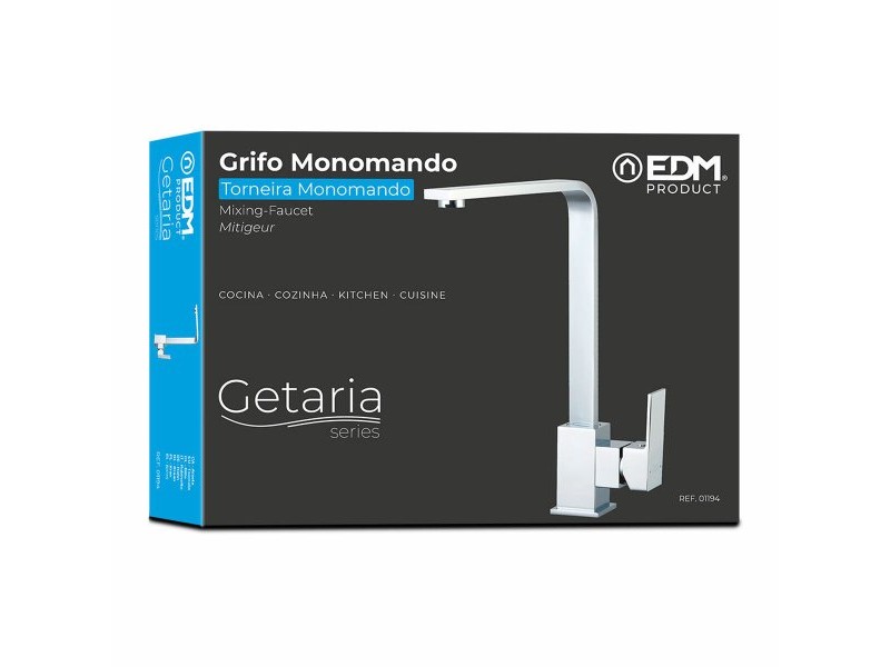 Смесител EDM 01194 Getaria Сребрист Неръждаема стомана Месинг цинк 5,2 x 20,05 x 33,8 cm Смесител EDM 01194 Getaria Сребрист Неръждаема стомана Месинг цинк 5,2 x 20,05 x 33,8 cm