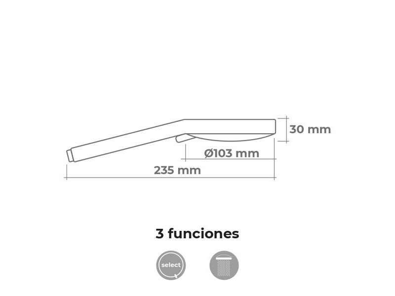 Душ Слушалка EDM 01330 ABS Хромирано Кръгъл 10,3 x 3 x 23,5 cm