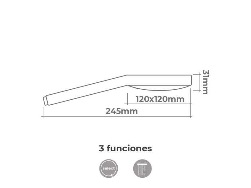 Душ Слушалка EDM 01332 ABS Квадратек Хромирано 12 x 3,1 x 24,5 cm