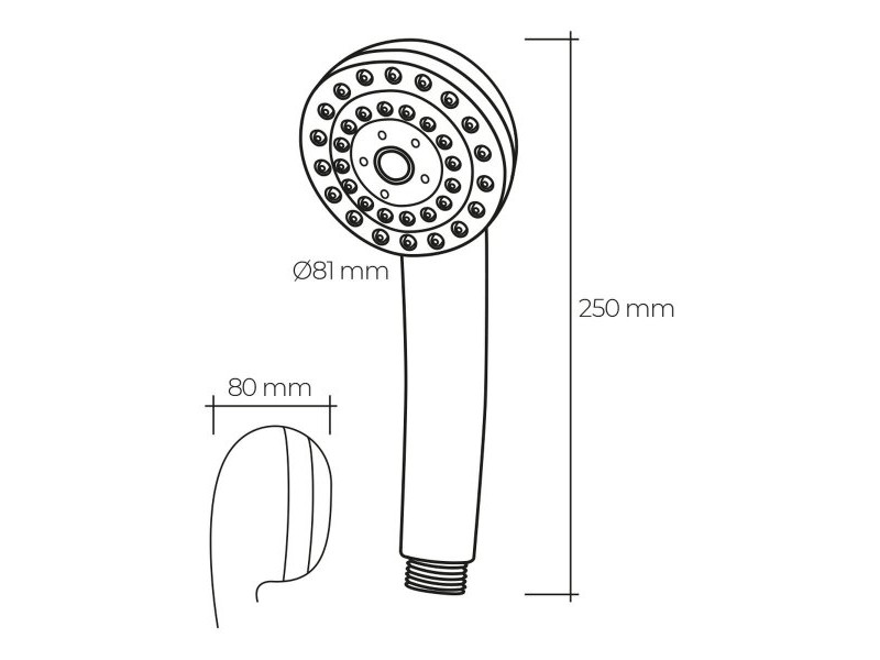 Душ Слушалка EDM 01342 ABS Класически Хромирано 8,1 x 8 x 25 cm