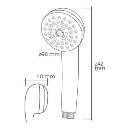 Душ Слушалка EDM 01343 ABS Модерен Хромирано 9,8 x 4 x 24,2 cm