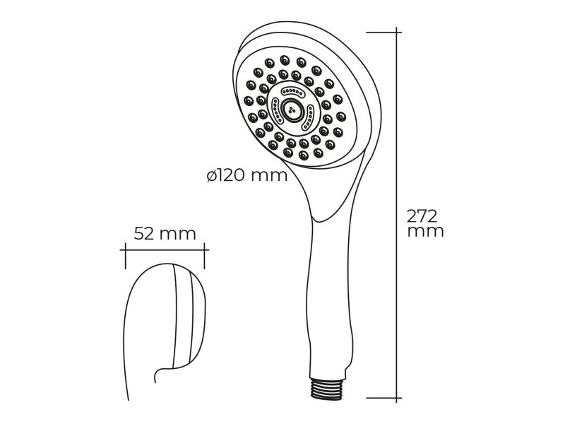 Душ Слушалка EDM 01344 ABS Модерен Хромирано 12 x 5,2 x 27,2 cm Многоцветен