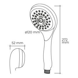Душ Слушалка EDM 01344 ABS Модерен Хромирано 12 x 5,2 x 27,2 cm Многоцветен