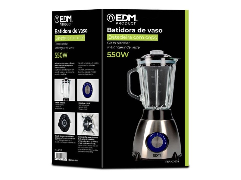 Блендер с чаша EDM 07678 Черен 550 W 1,5 L