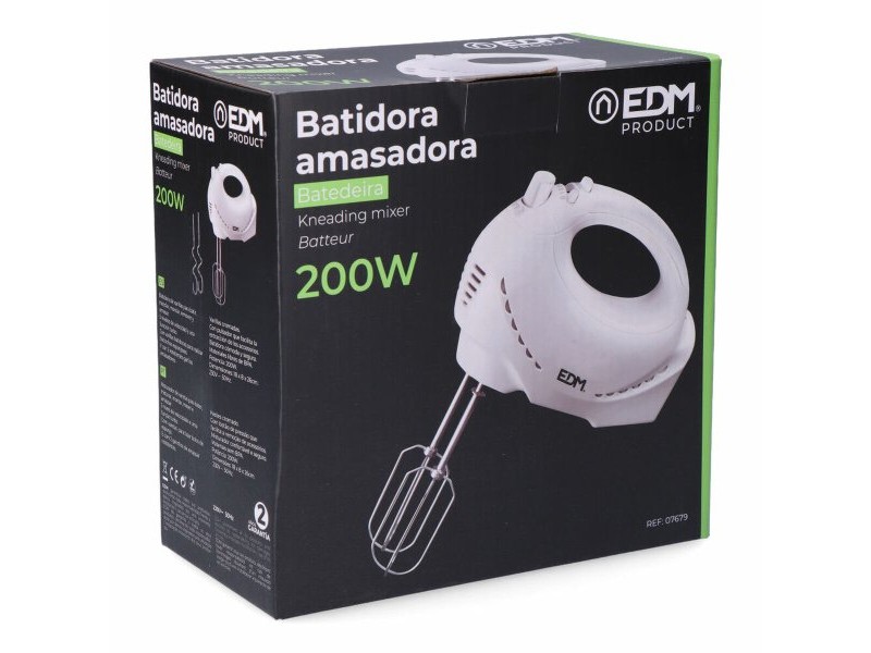Блендер/миксер за тесто EDM 07679 Бял 200 W 1,8 L