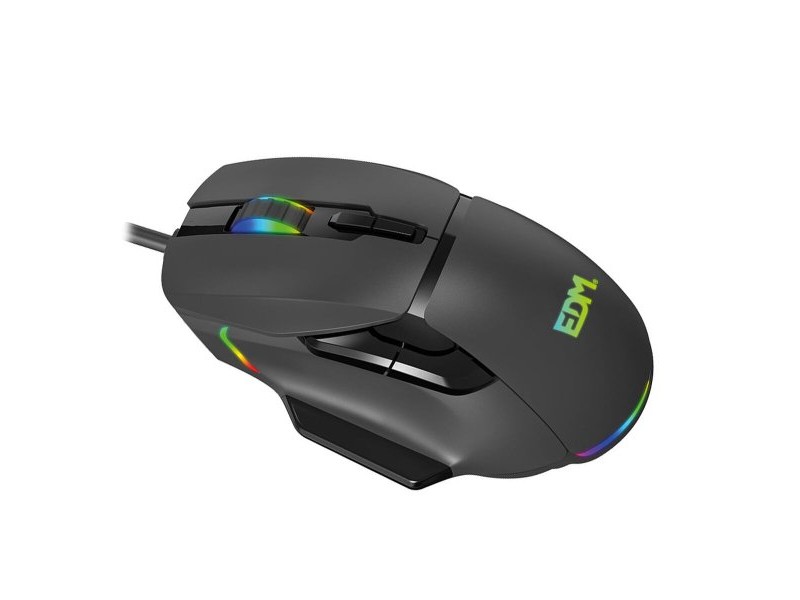LED мишка за игра EDM 07753 for players Черен 7200 dpi