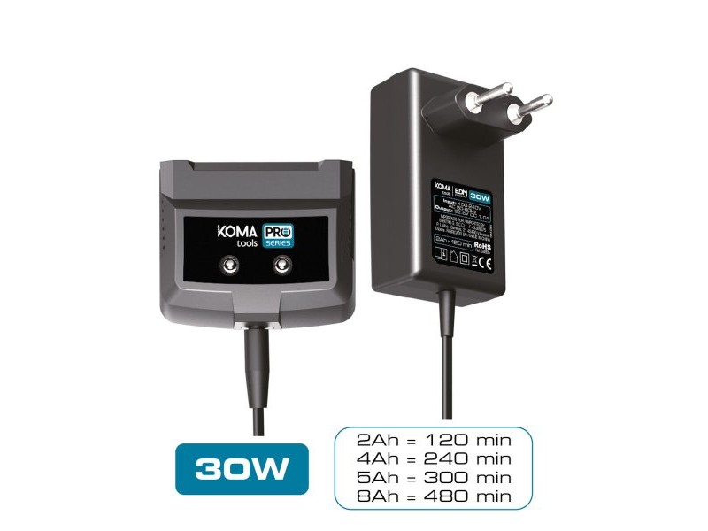 Зарядно за батерия Koma Tools 4 Ah 2 Ah 5 Ah 8 Ah 20 V 100-240 V~50/60 Hz