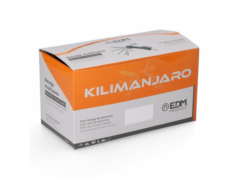 Многофункционален EDM 08556 Kilimanjaro Черен Карабинер