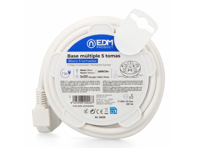 Олово EDM 20028 Бял 3680 W (1,5 m)
