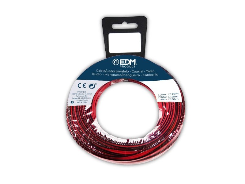 Микро SATA Combo кабел EDM 28010 Черен Червен Червен/Черен 25 m 2 x 1,5 mm