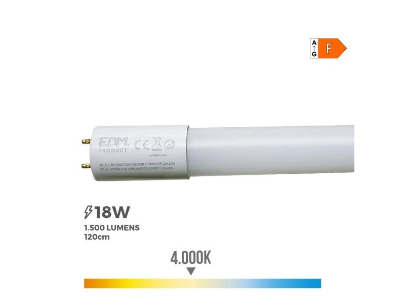 LED тръба EDM 31198 F 18 W 36 W G13 T8 1500 lm Ø 2,6 x 120 cm (4000 K)