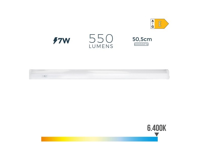 LED тръба EDM 31685 Бял A E 7 W 600 lm 3,6 x 50,5 x 3 cm 50,5 x 2,2 x 3,5 cm (6500 K) (6400 K) LED тръба EDM 31685 Бял A E 7 W 600 lm 3,6 x 50,5 x 3 cm 50,5 x 2,2 x 3,5 cm (6500 K) (6400 K)