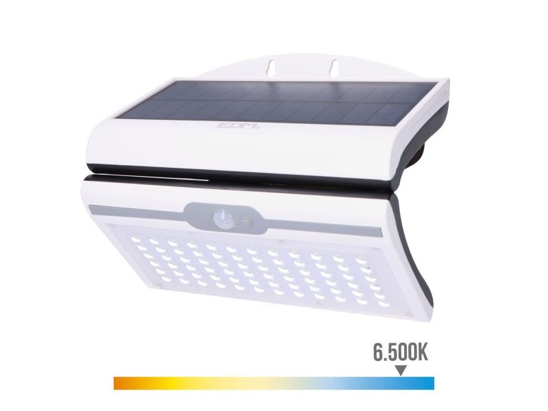 LED Аплик EDM 31848 Бял 6 W 430 Lm 6500 lm Слънчев Сензор за Движение 6500 K LED Аплик EDM 31848 Бял 6 W 430 Lm 6500 lm Слънчев Сензор за Движение 6500 K