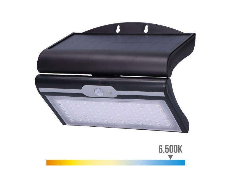 Аплик за стена EDM 31849 Черен 6 W 430 Lm 6500 lm Сензор за Движение Слънчев (6500 K)
