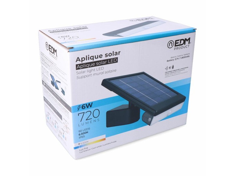 Аплик за стена EDM 31854 Черен 6 W 720 Lm LED Слънчев (6500 K)
