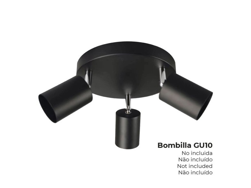 Полилей EDM 32035 Черен Метал 50 W Ø 20 x 9 x 14,6 cm GU10
