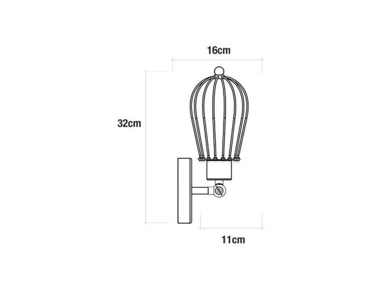 Аплик за стена EDM 32105 Черен 60 W Vintage 220-240 V 11 x 16 x 32 cm