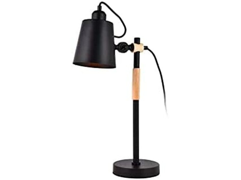 Flexo / Настолна лампа EDM 32114 32114 Черен Дървен Метал 60 W E27 Ø 15 x 54 cm