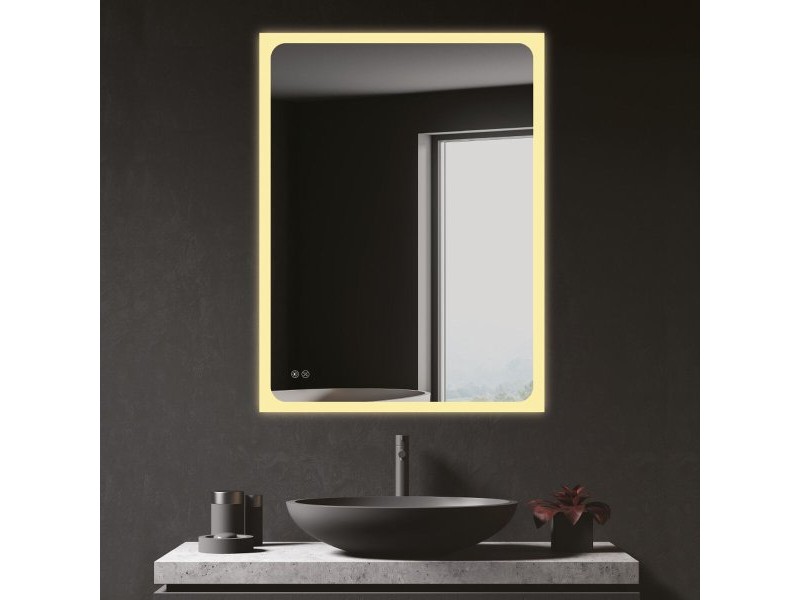 Стенно огледало EDM 32435 20 W 80 x 60 cm Квадратен LED Светлина Стенно огледало EDM 32435 20 W 80 x 60 cm Квадратен LED Светлина
