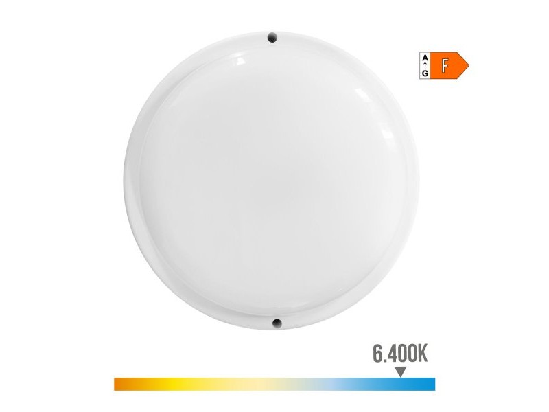 Аплик за стена EDM 32447 Бял Пластмаса F 18 W 120 W 1820 Lm Сензор за Движение Светлинни Сензори Кръгъл (6400 K)