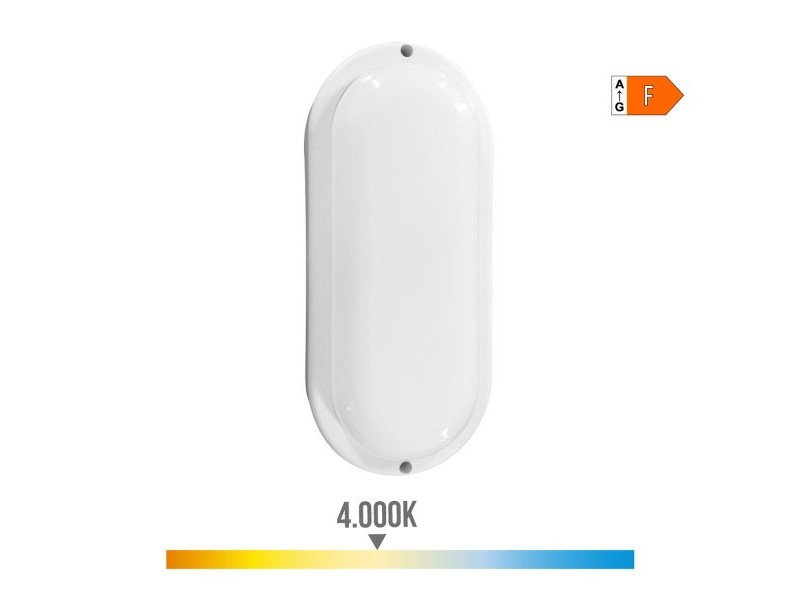 Аплик за стена EDM 32448 Бял Пластмаса F 18 W 120 W 1820 Lm Сензор за Движение Светлинни Сензори Овал (4000 K)