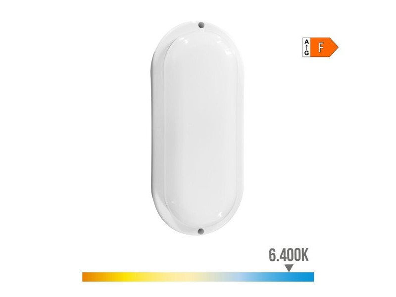 Аплик за стена EDM 32449 Бял Пластмаса F 18 W 120 W 1820 Lm Сензор за Движение Светлинни Сензори Овал (6400 K)