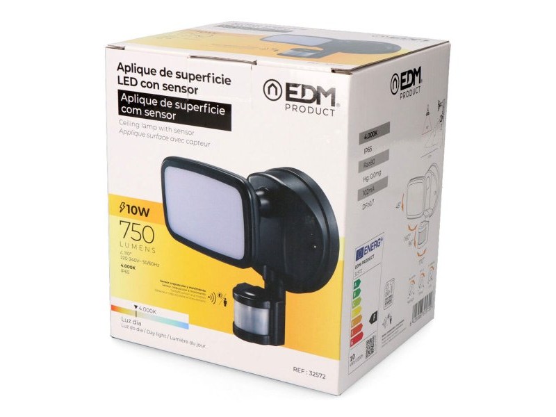 LED spotlight EDM 32572 Черен F 10 W 750 Lm (4000 K)