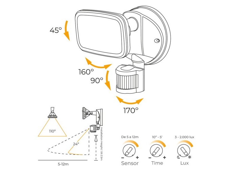 LED spotlight EDM 32572 Черен F 10 W 750 Lm (4000 K)