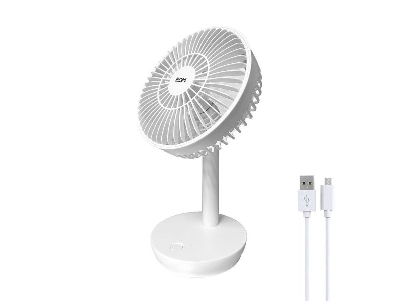 Настолен вентилатор EDM 33501 Бял 5 W 4 W 16,5 x 18,5 cm 17 x 13 x 26 cm Презареждащ се USB