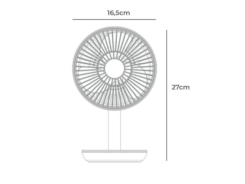 Настолен вентилатор EDM 33501 Бял 5 W 4 W 16,5 x 18,5 cm 17 x 13 x 26 cm Презареждащ се USB