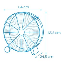 Вентилатор за по EDM Черен 180 W Ø 60 cm индустриален