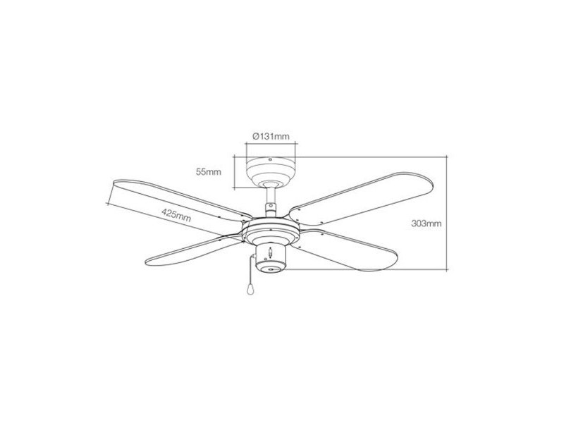 Вентилатор за таван EDM 33802 Báltico Бял 50 W ø 102 cm