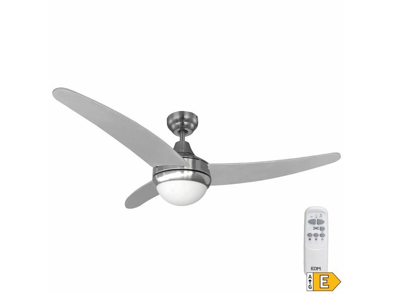 Вентилатор за таван с осветление EDM 33804 Egeo Сребрист 60 W