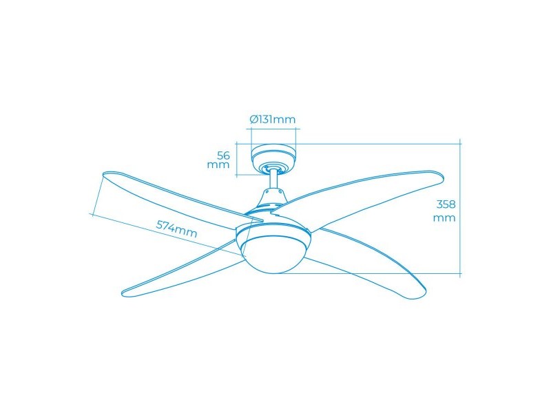 Вентилатор за таван с осветление EDM 33807 Caspio Сребрист 60 W