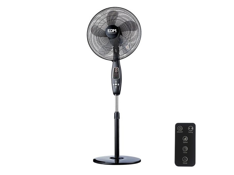 Вентилатор с крака EDM 33967 Черен 60 W