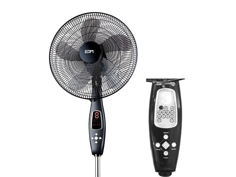 Вентилатор с крака EDM 33967 Черен 60 W