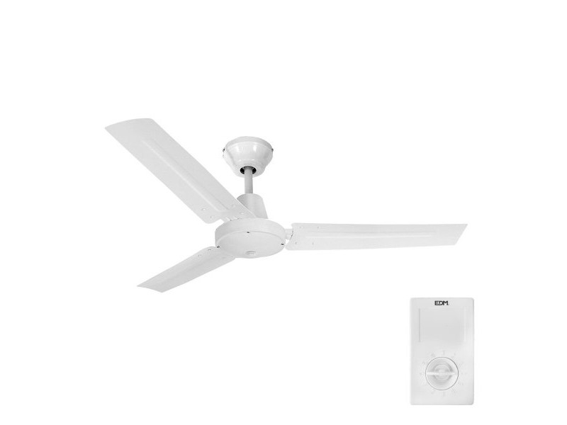 Вентилатор за таван EDM 33981 Бял 60 W Ø 140 cm индустриален