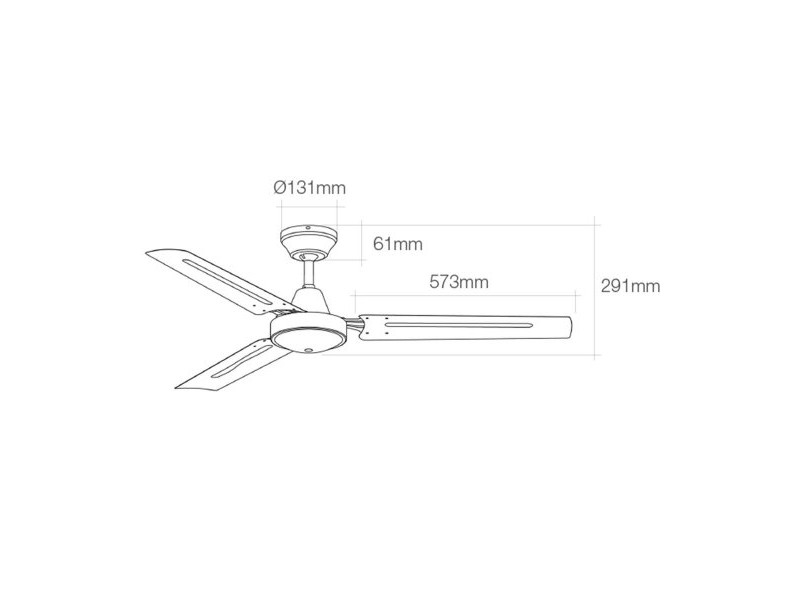 Вентилатор за таван EDM 33981 Бял 60 W Ø 140 cm индустриален