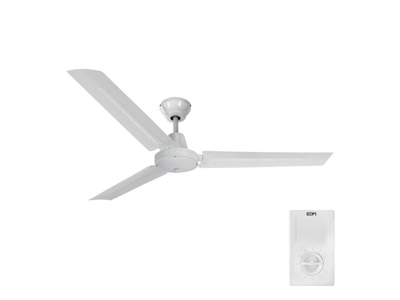 Вентилатор за таван EDM 33982 Бял 60 W Ø 120 cm Mini индустриален