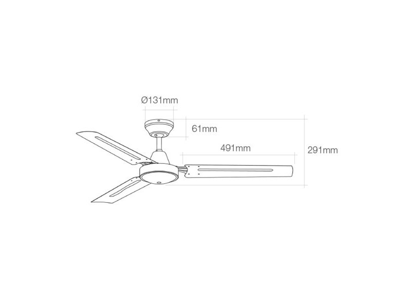 Вентилатор за таван EDM 33982 Бял 60 W Ø 120 cm Mini индустриален