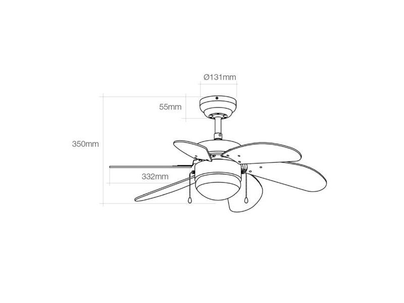 Вентилатор за таван с осветление EDM 33984 Aral Wengue никел 50 W