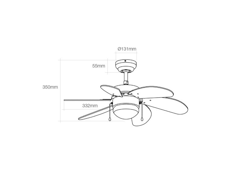 Вентилатор за таван с осветление EDM 33985 Aral Бял 50 W