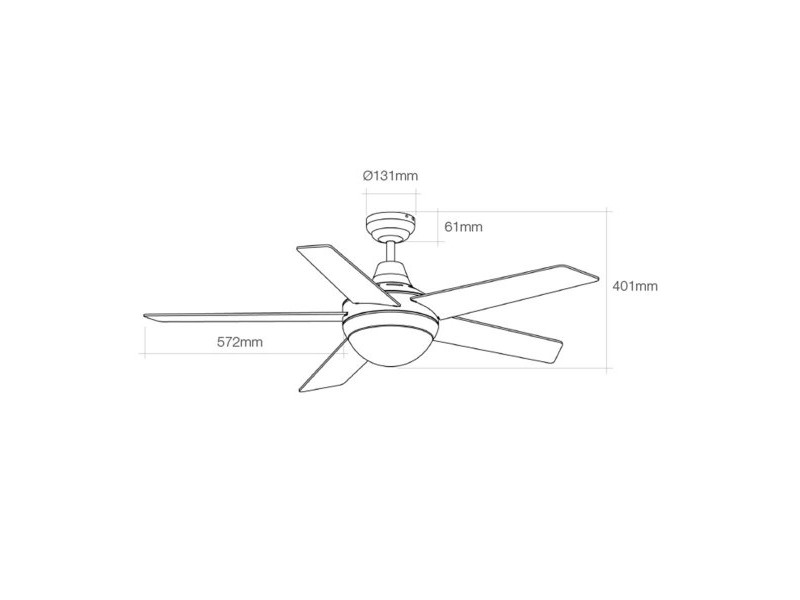 Вентилатор за таван с осветление EDM 33988 Adriatico Бял 60 W