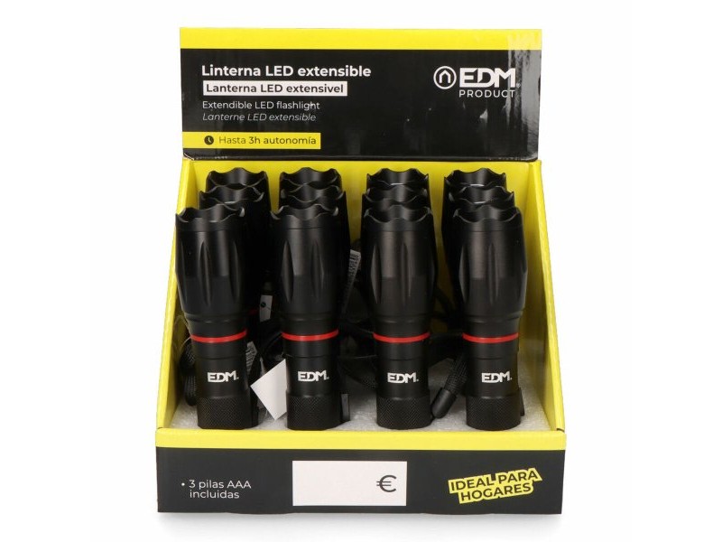 Телескопичен LED Фенер EDM 36376 Cob XL 5 W Zoom